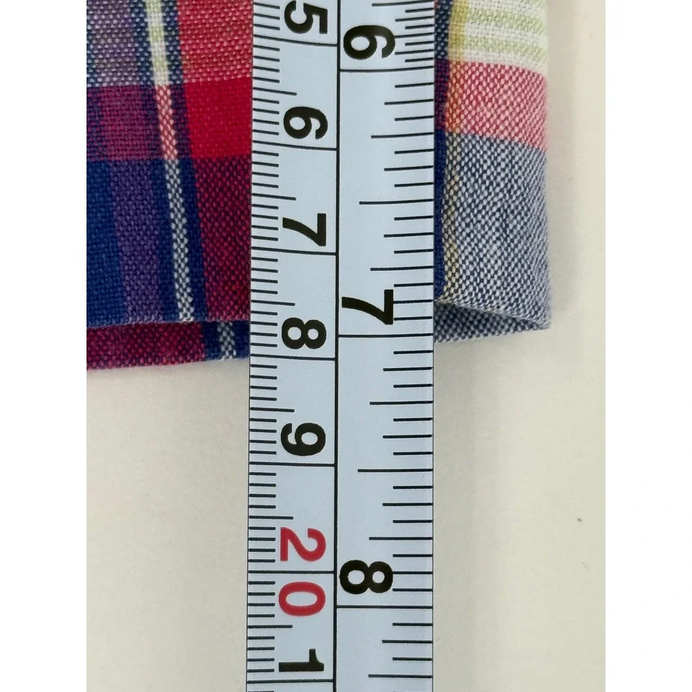 Talbots Vintage Women Sz 10 Plaid Pleated Shorts High Rise Cotton Red Blue